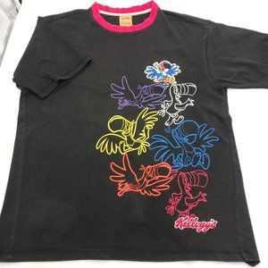 Fruit Loops All Over Print Shirt Y2K Embroidered Toucan Sam Cereal Size XL